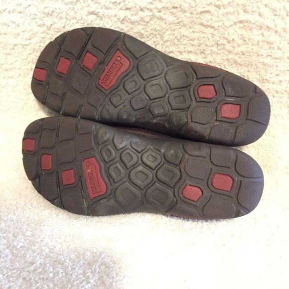 Merrell Women's Dassie Fold Andorra Burgundy Leather Moc Slip On Shoes Size 7 - Picture 5 of 12